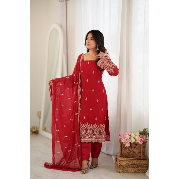 Heavy Faux Georgette Beads Work Salwar Suit – Ready to Wear