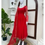 R-1045 Faux Georgette Gown Pant Dupatta Set