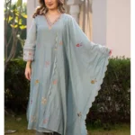 LFH SI DN 444 Roman Silk 3-Piece Kurti Pant Dupatta Set