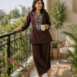 RO19538 Cotton Flex Embroidered Women Co Ord Set