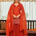 RO19600 Heavy Chinon Silk Sharara Set with Dupatta