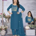 ?? Roses By Raashi Roman Silk Kurti With Bottom Dupatta??