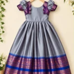RO19530 New Exclusive kids gown concept with heavy original silk with jequard border and canvas patta inside