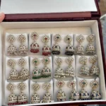 RO19546 Beautiful Premium Quality Reverse Ad Stone Work Small Jhumki Combo Pack Of 12 Sets