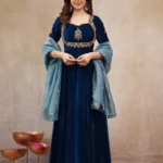 Launching New Design Trending Viscous Velvet Gown Pent Dupatta Set Pure Viscous Velvet With Embroidery Seqance Work