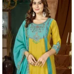 BNK2711 Embroidered Anarkali Kurti Palazzo Dupatta Set