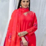 Muslin Silk Kurti Roman Silk Pant and Dupatta Set
