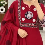 Pure Cotton Block Print Kurti Pant and Dupatta Set