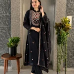 Roman Silk Embroidered Kurta Pant and Dupatta Set