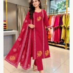 Roman Silk Embroidered Kurti Set