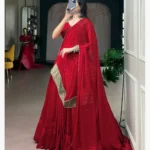 Rayon Tasar Mirror Work Lehenga