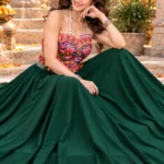 Georgette Lehenga Choli with Kutchi Mirror Work