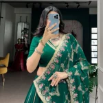 Georgette Lehenga with Vintage Work and Embossed Lace
