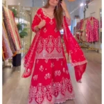 RO19527 Designer Fox Georgette Party Wear Palazzo Dupatta Set