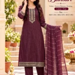 Kids Bansari Roman Shimmer 3-Piece Festive Suit Set