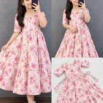 Kids Soft Cotton Hakoba Digital Print Gown