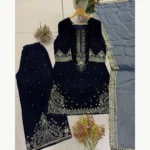 Velvet Sequin Embroidered Suit