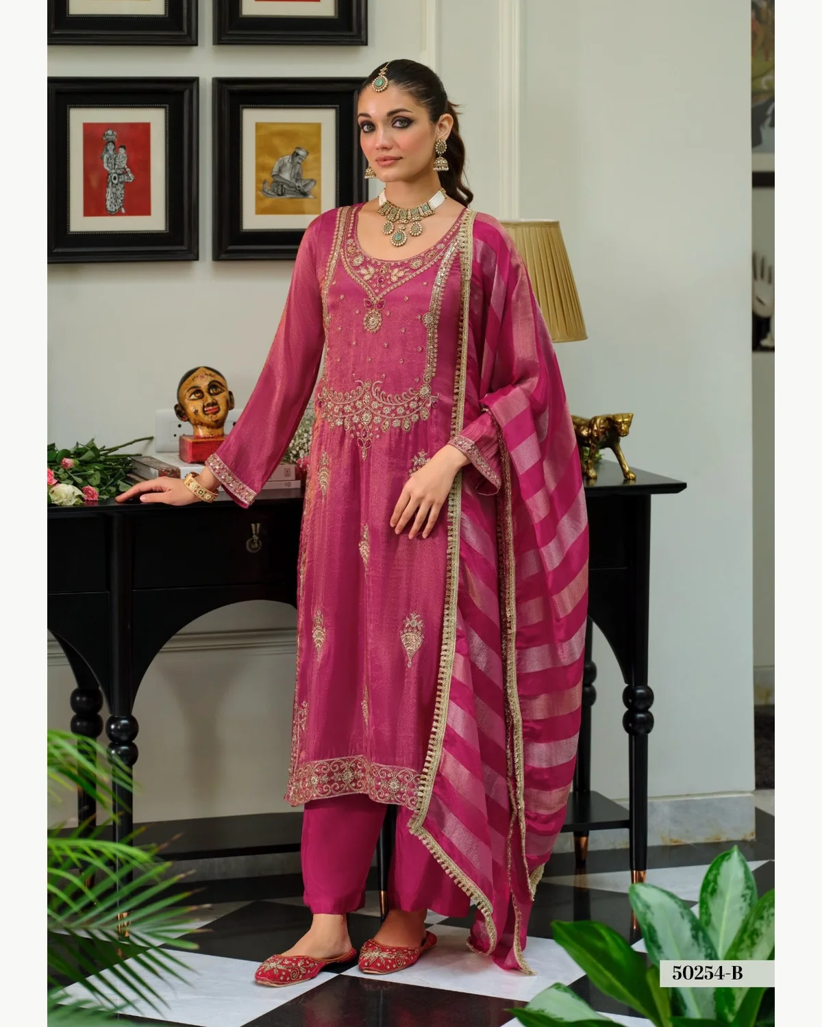 ro20092-viscose-simar-embroidered-set-01 Viscose Simar Embroidered Set - Image 1